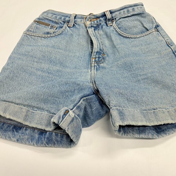 Calvin Klein Womens Size 4 Cuff Short Double Stone Wash Denim Shorts Vintage 90s - Picture 10 of 10